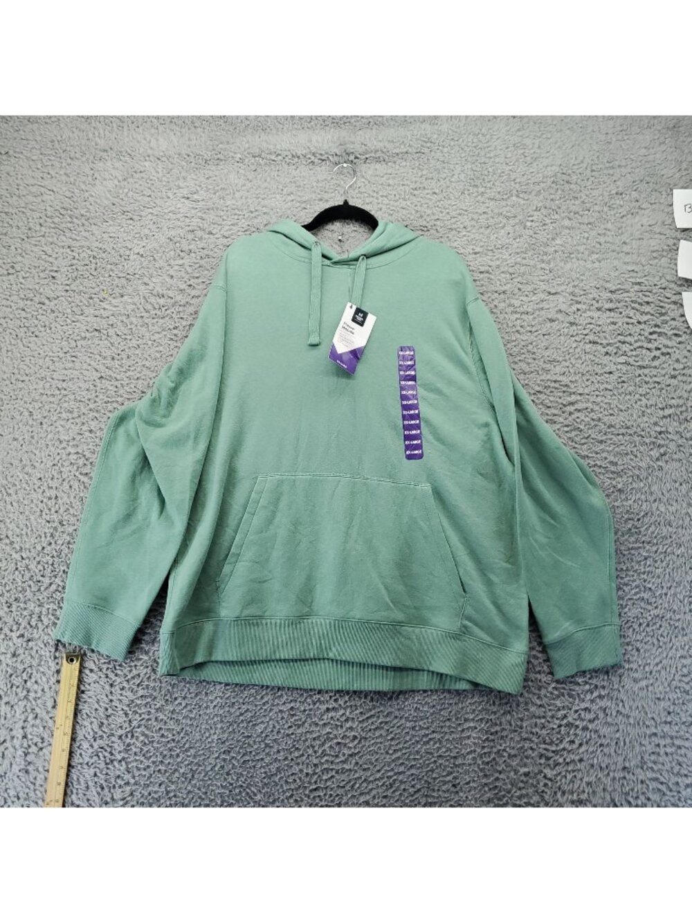 Members Mark Hoodie Mens XXL Green Fleece Classic Fit Adjustable Drawcord *NWT*